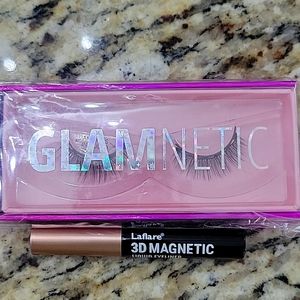 NWT Virgo Glamnetic Magnetic Eyelashes with new laflare eyeliner